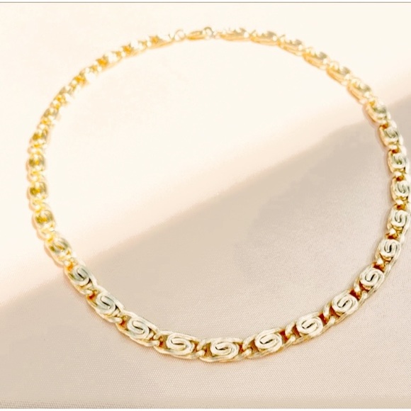 Pretty Bird 14k Vermeil Swirl Link Gold 925 Necklace-NIB 🦅 - Picture 3 of 6